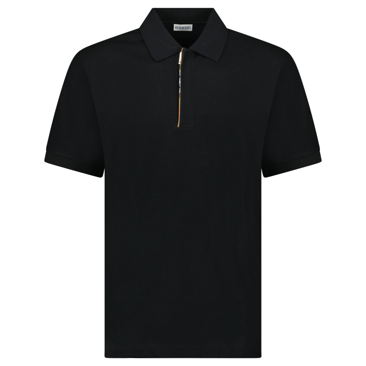 Burberry 'Hartford' Zip Check Polo Black– chancefashionco