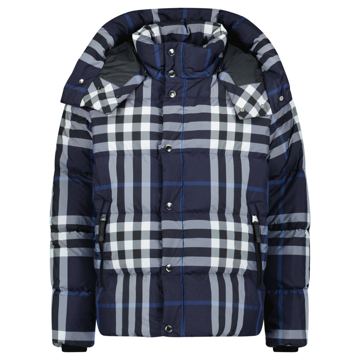 Burberry 'Larrick' Hooded Check Down Jacket Navy– chancefashionco