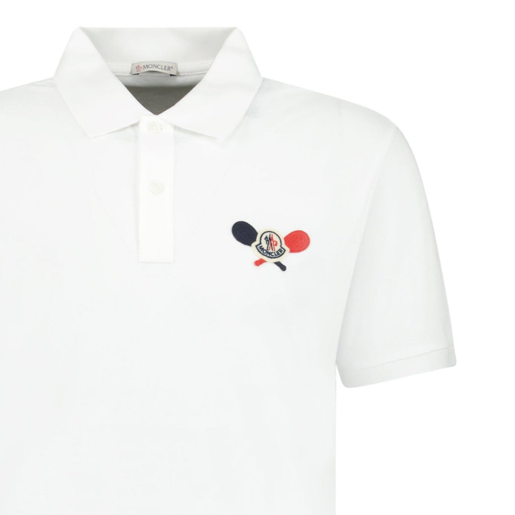 Moncler Tennis Logo Embroidered Polo White - chancefashionco