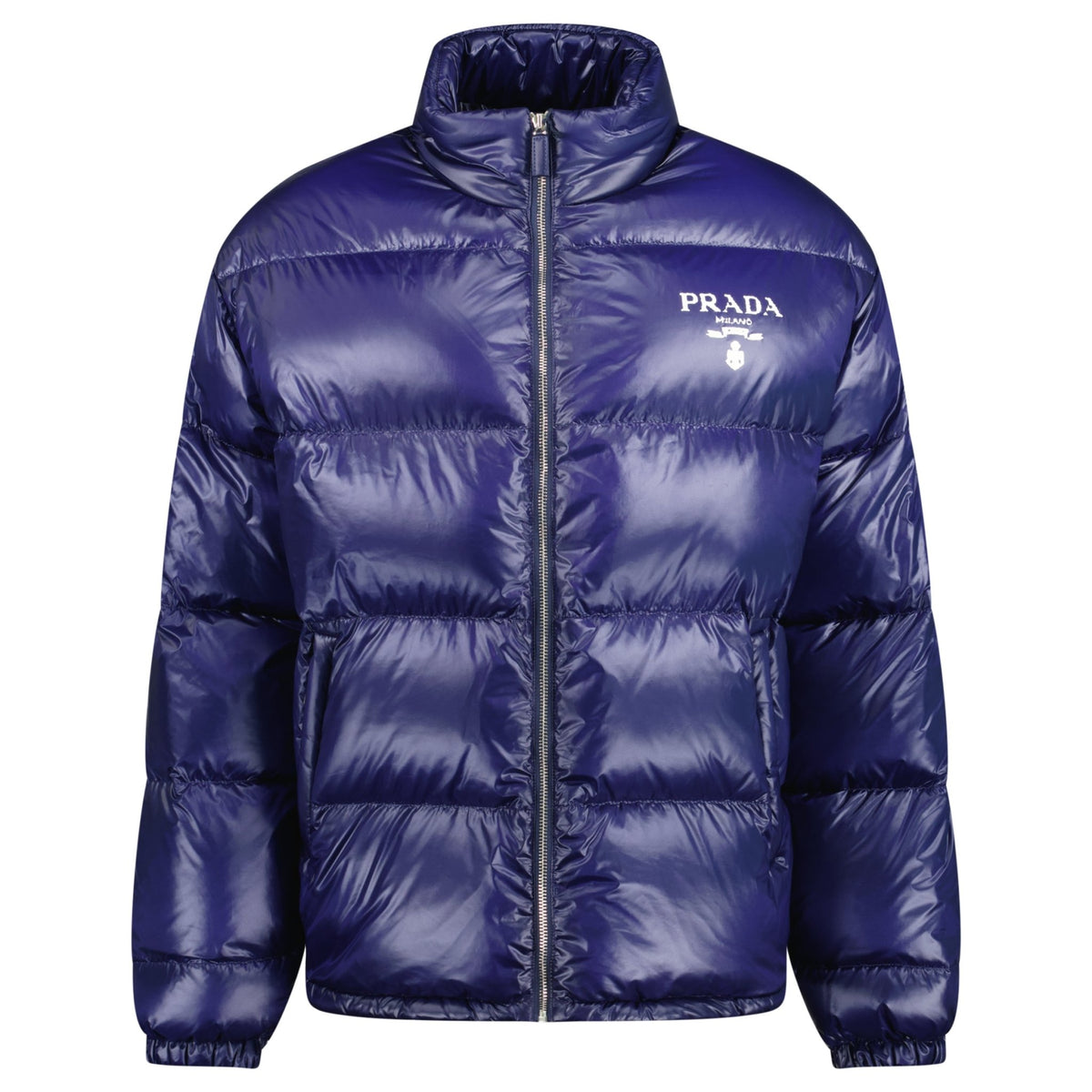 Prada Logo Down Jacket Blue chancefashionco