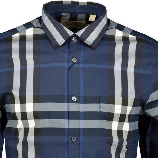 Mens burberry 2024 shirt blue