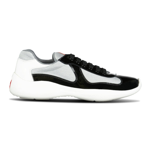 Prada white best sale patent leather sneakers