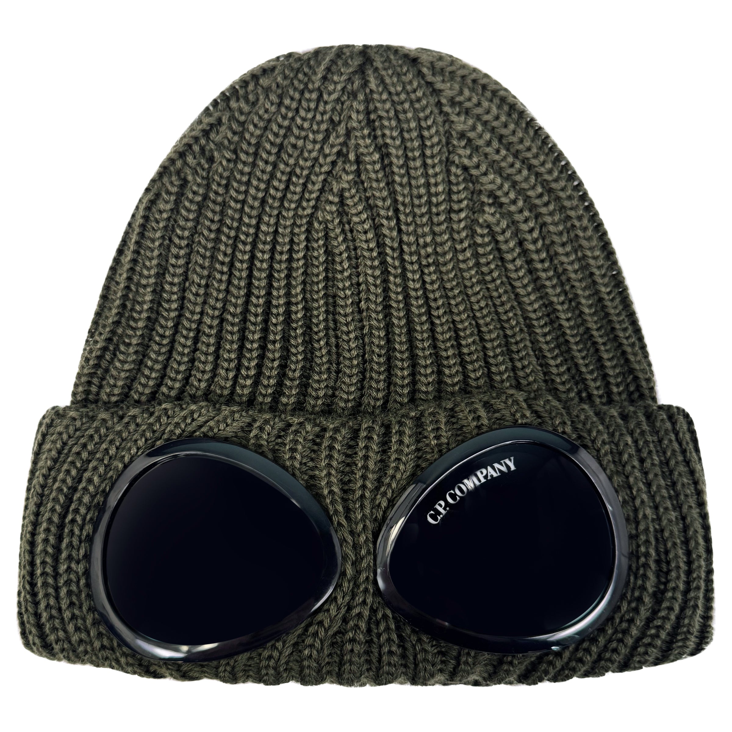 Color variation of CP Company Extra Fine Merino Wool Goggle Beanie Khaki