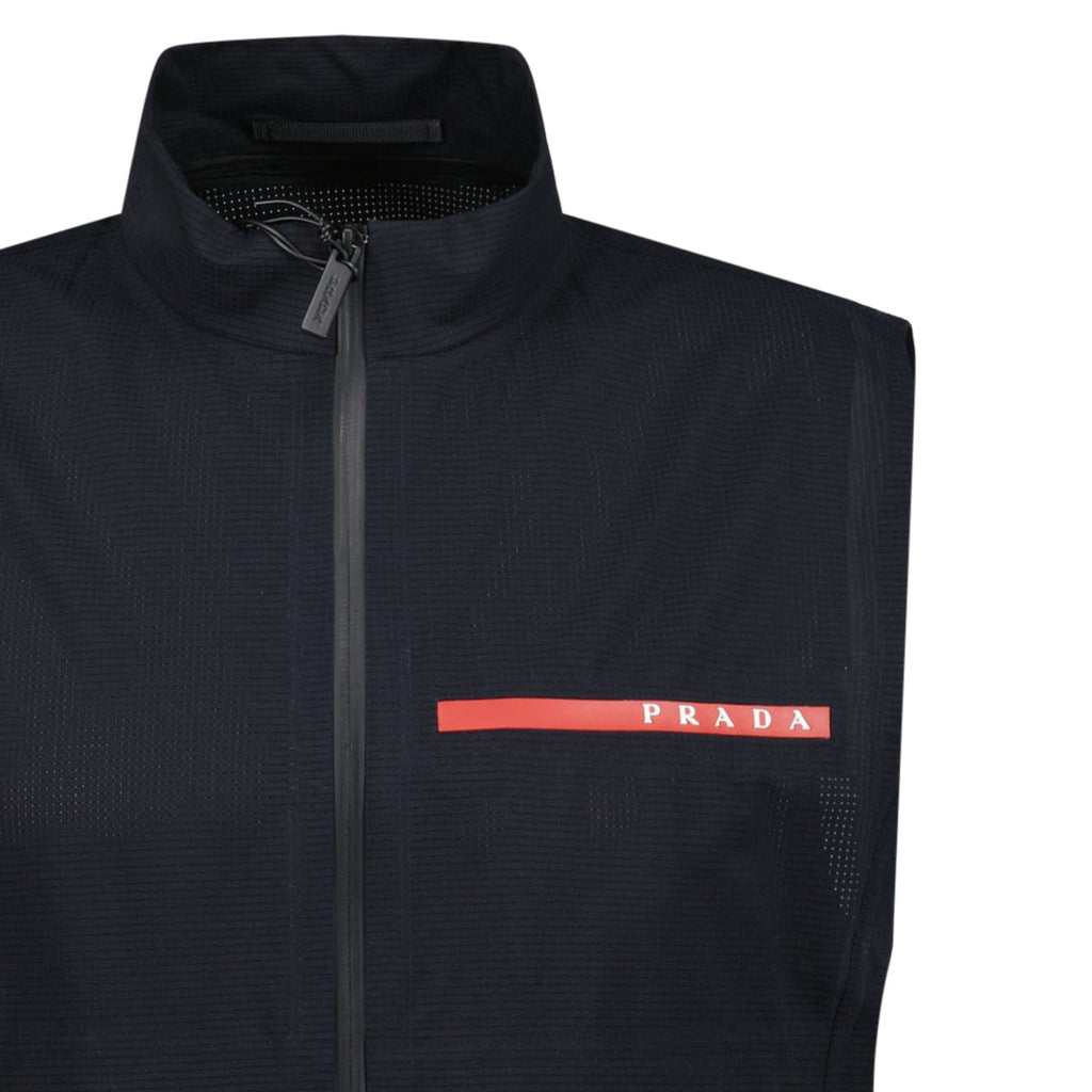 Prada Linea Rossa Light Bi-Stretch Gilet Black - chancefashionco