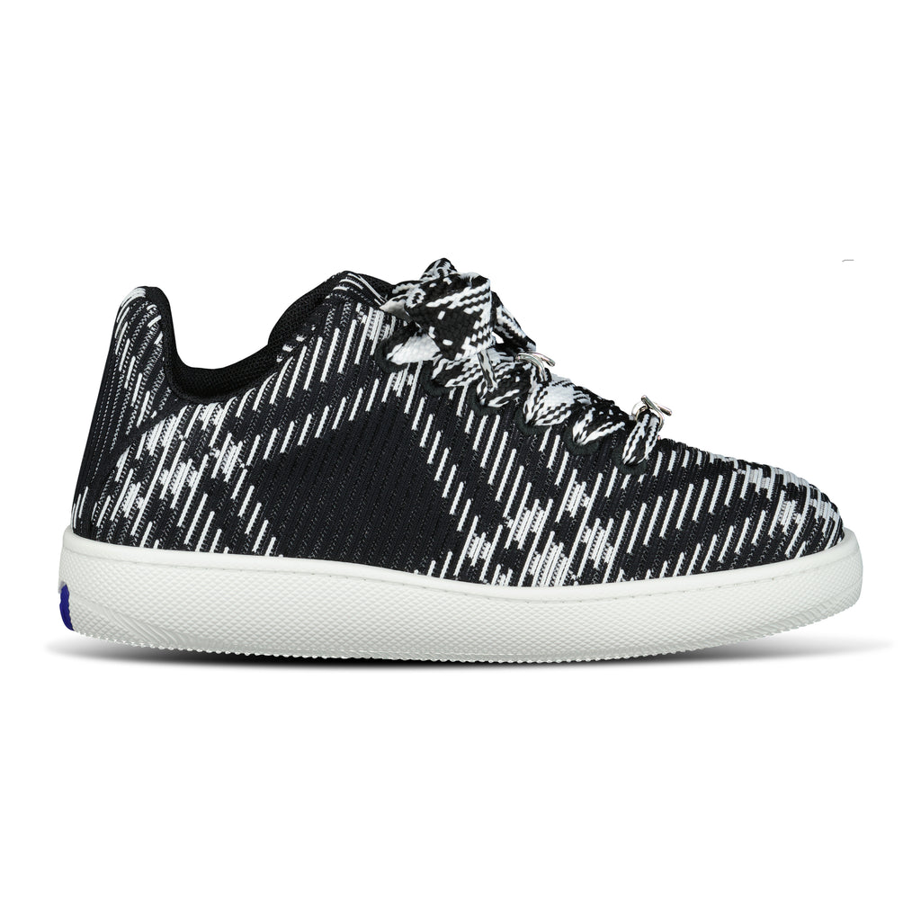 Burberry Box Knit Check Sneakers Black & White - chancefashionco