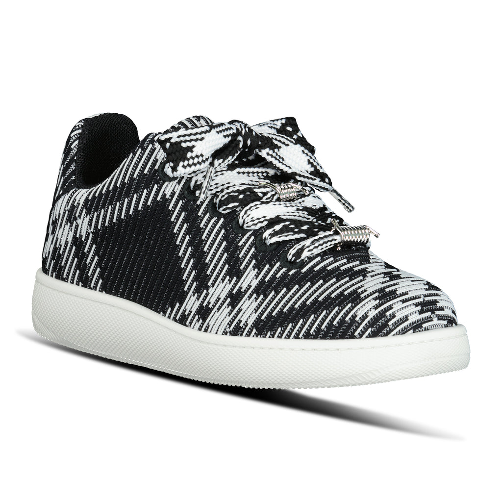 Burberry Box Knit Check Sneakers Black & White - chancefashionco