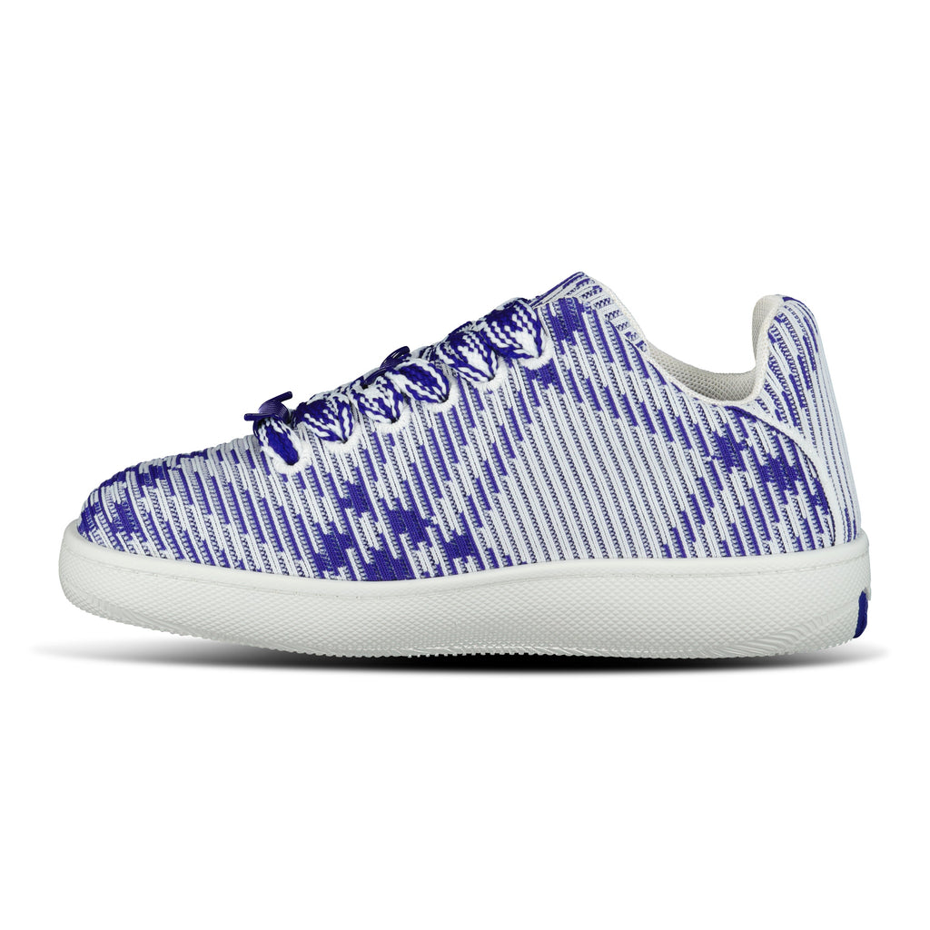 Burberry Box Knit Check Sneakers Blue & White - chancefashionco