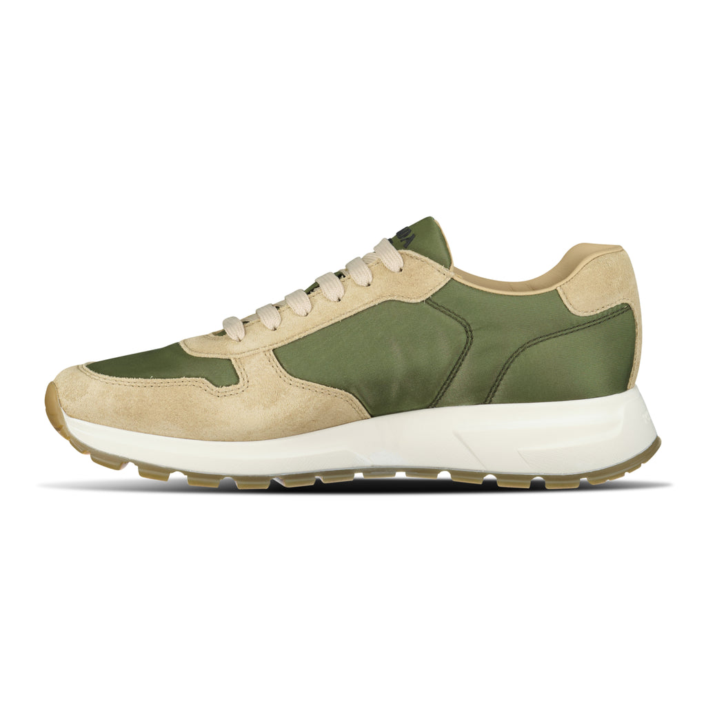 Prada Prax 01 Suede Trainers Khaki & Beige - chancefashionco
