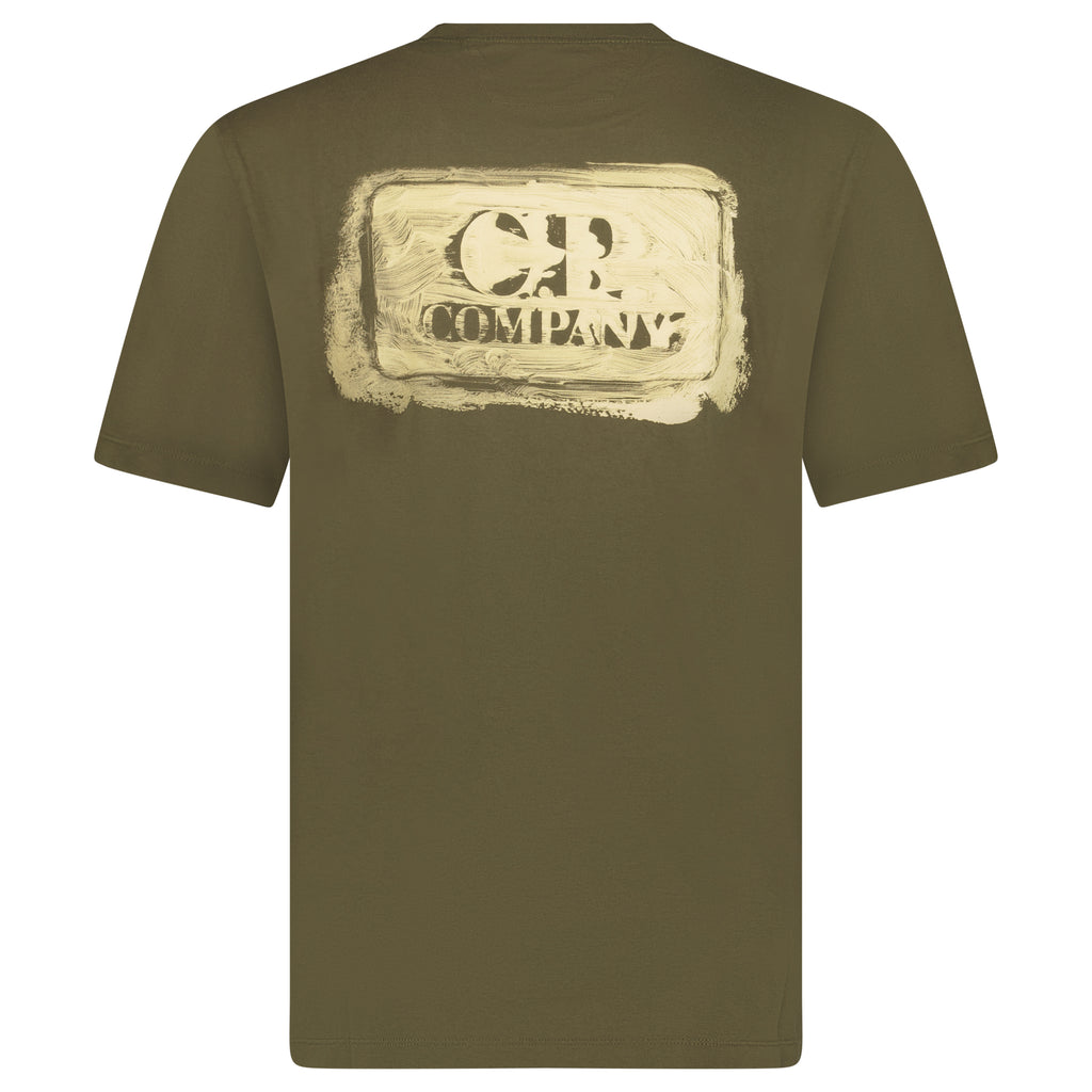 CP Company 30/1 Jersey Graphic Logo T-Shirt Khaki - chancefashionco
