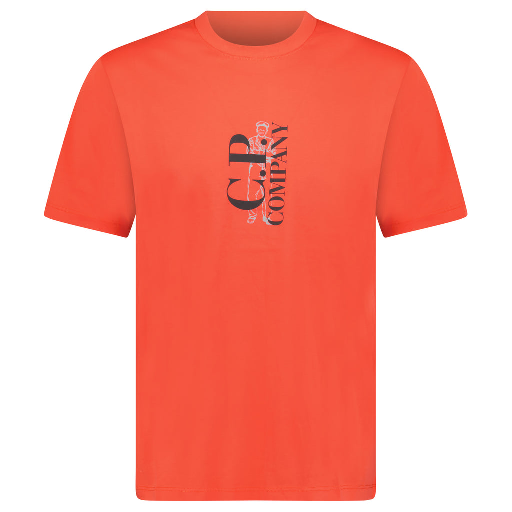 CP Company Vertical Print T-Shirt Red - chancefashionco