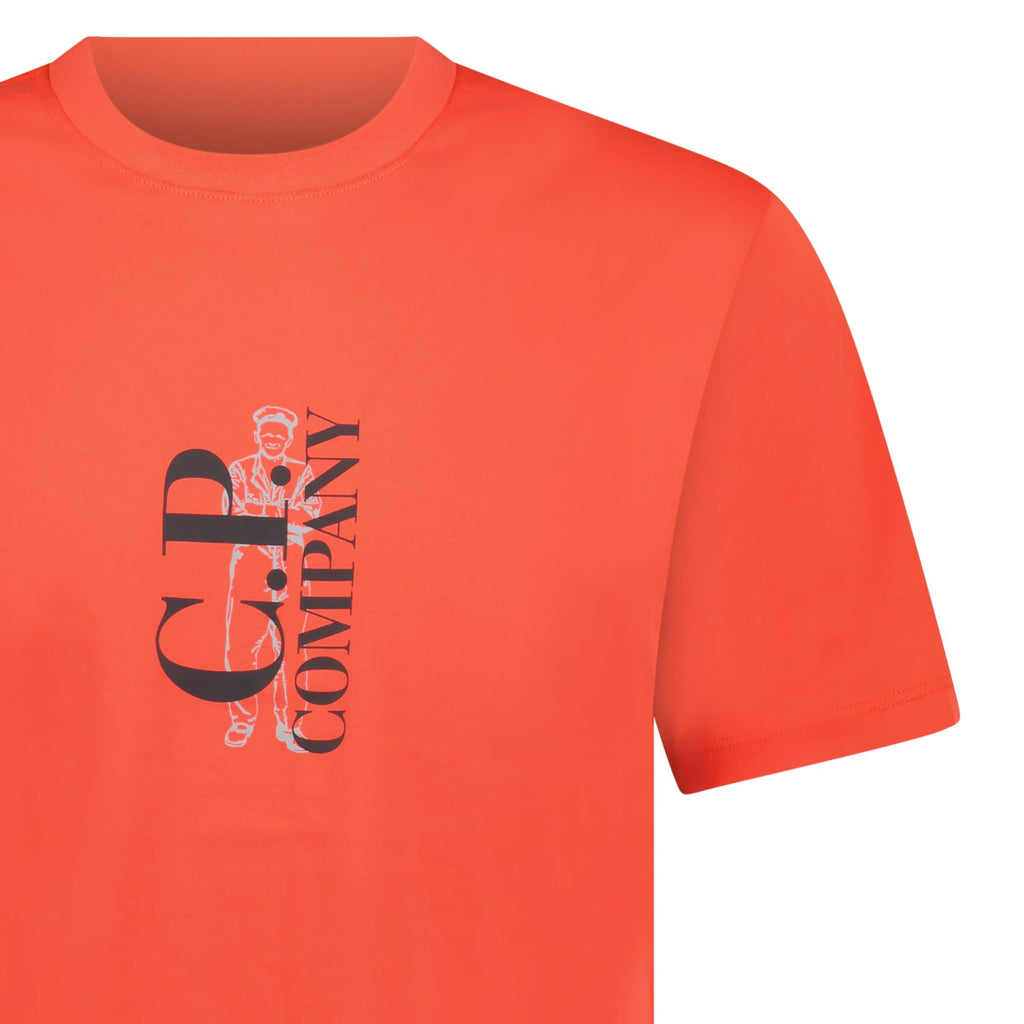 CP Company Vertical Print T-Shirt Red - chancefashionco