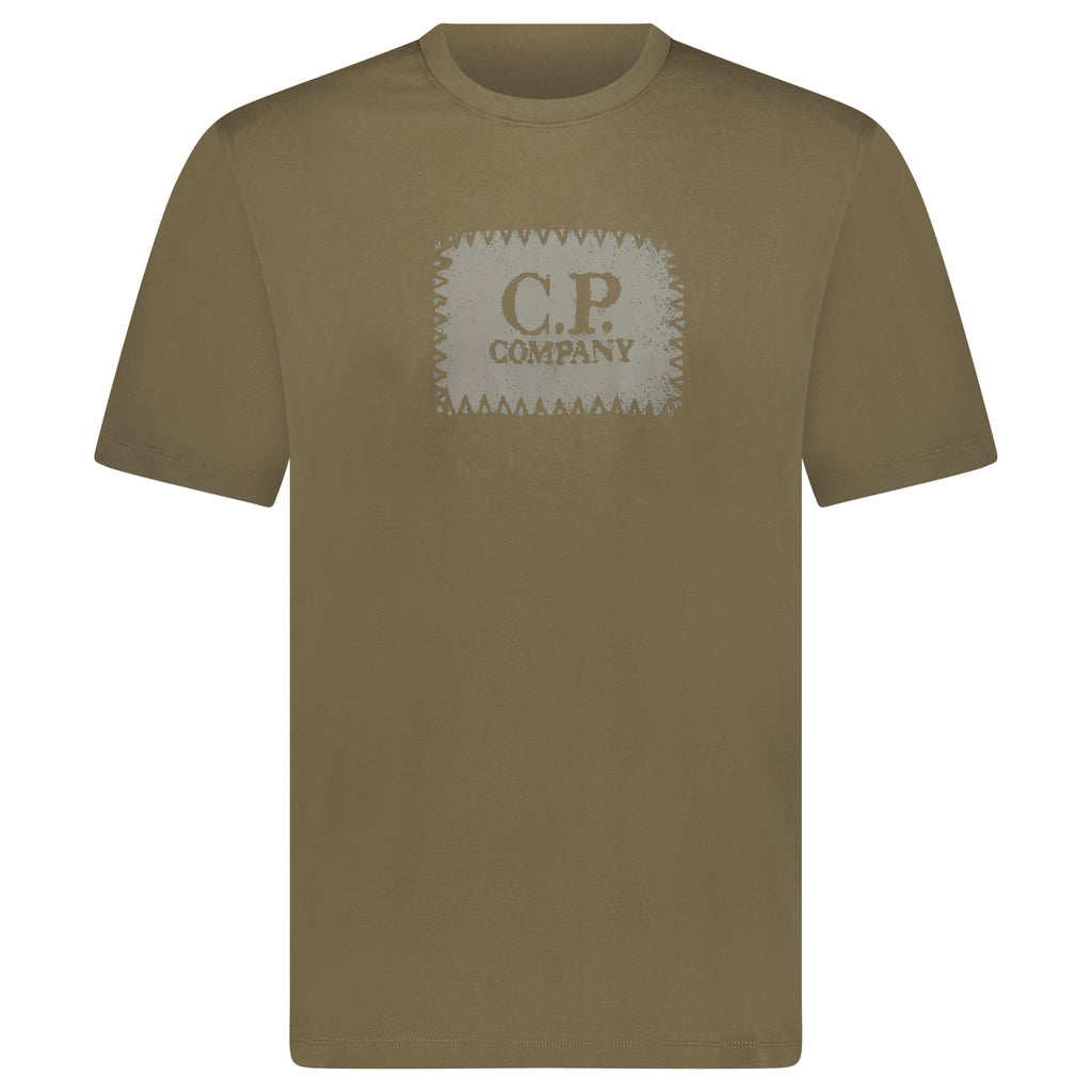 CP Company Stitch Print T-Shirt Khaki - chancefashionco