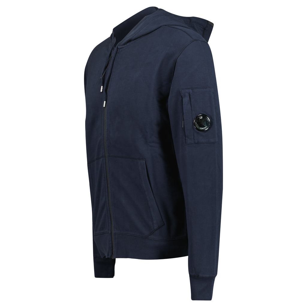 CP Company Light Fleece Lens Zip Hoodie Navy - chancefashionco
