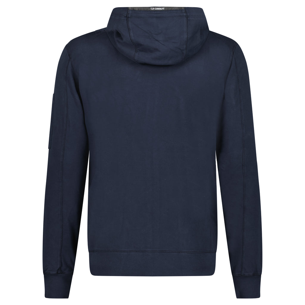 CP Company Light Fleece Lens Zip Hoodie Navy - chancefashionco