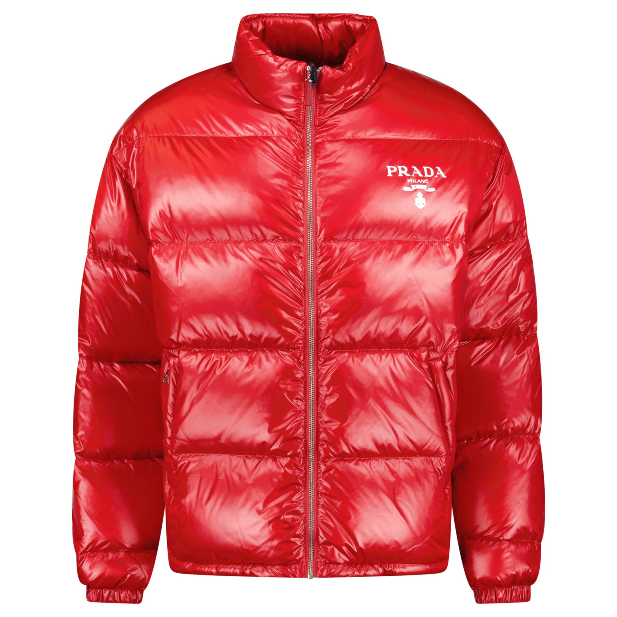 Prada Logo Down Jacket Red | chancefashionco