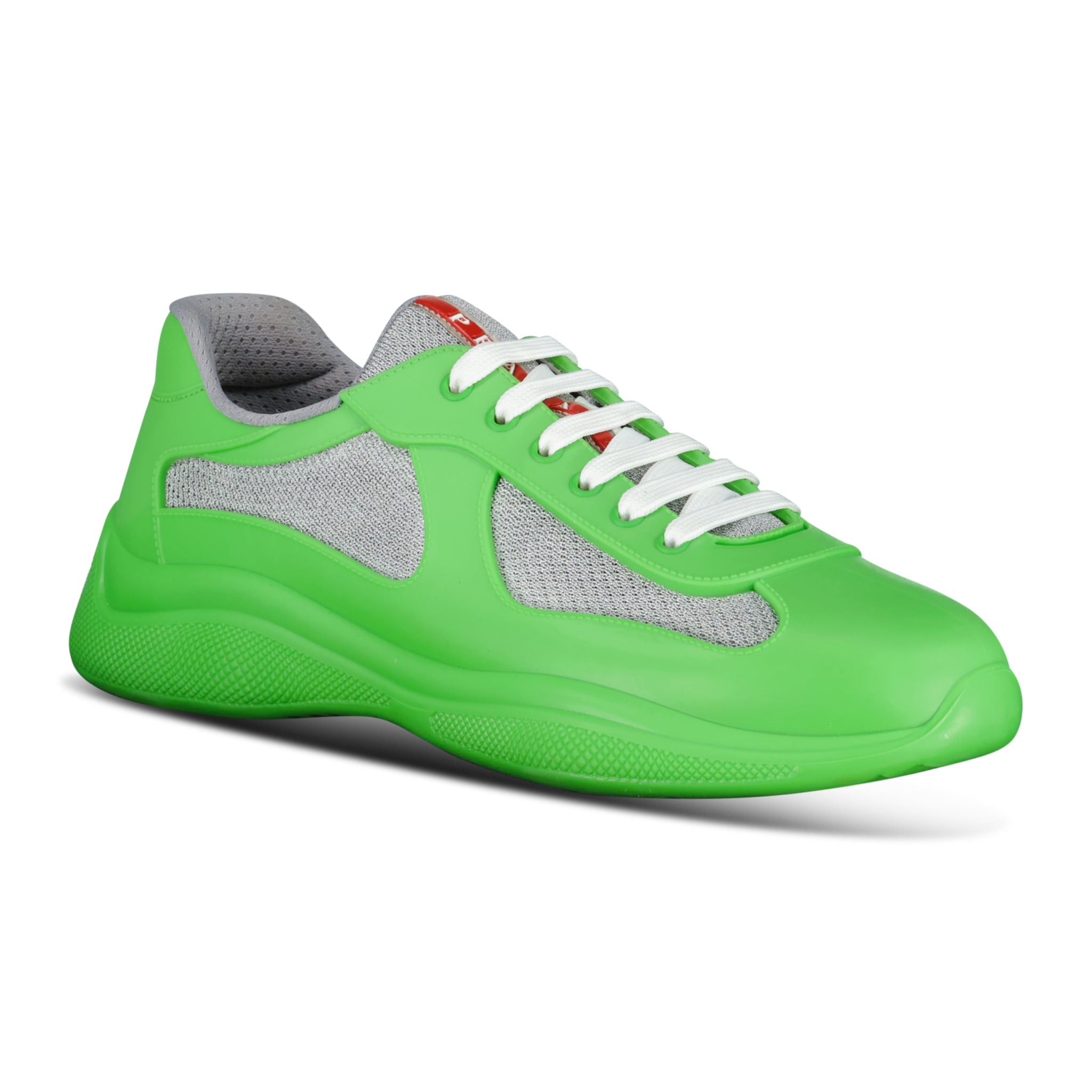 Prada Americas Cup Sneakers Soft Rubber Green & Grey Mesh