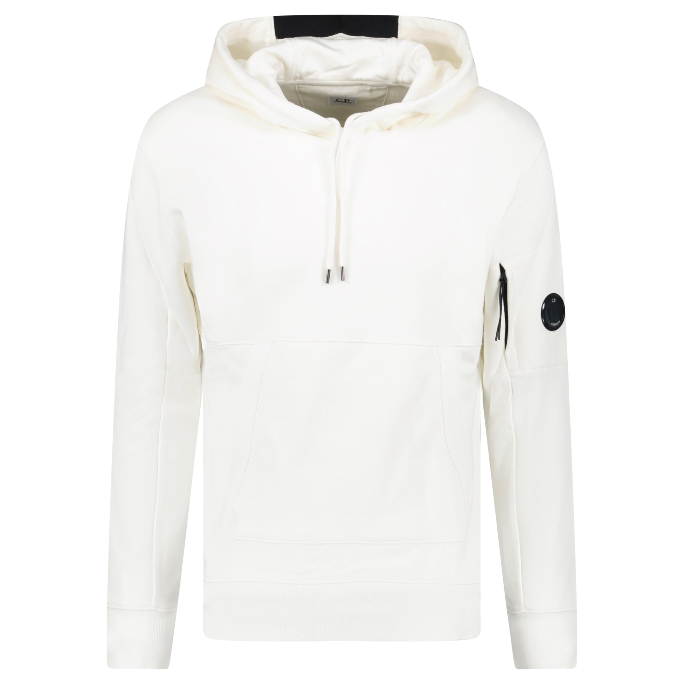 CP Company Lens Diagonal Raised Fleece Hoodie White