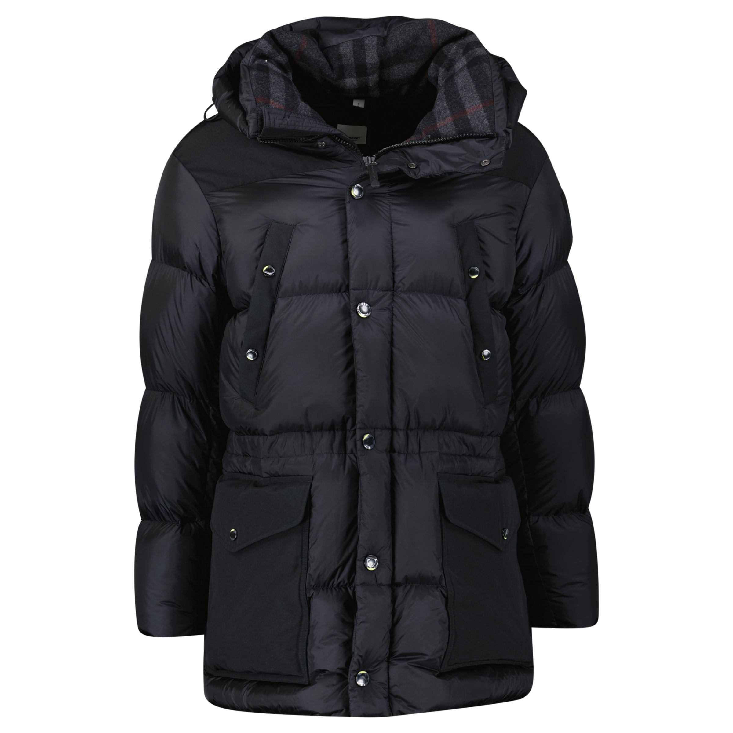 Burberry 'Lindford' Check Down Puffer Jacket Black