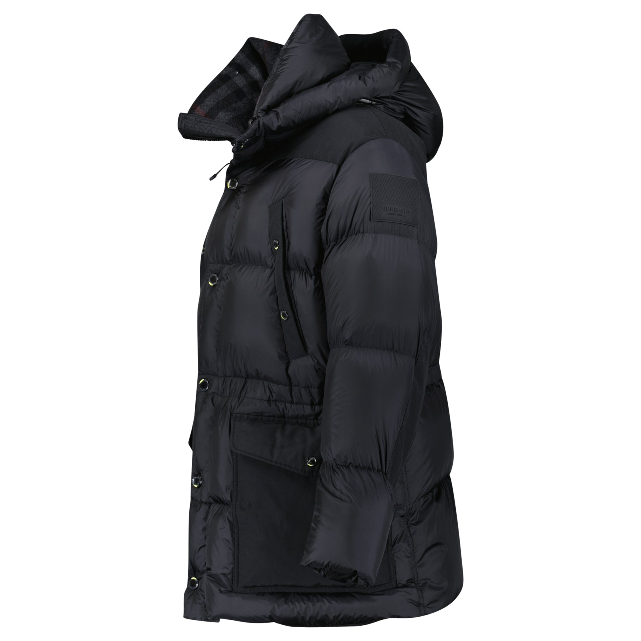 Burberry 'Lindford' Check Down Puffer Jacket Black– chancefashionco