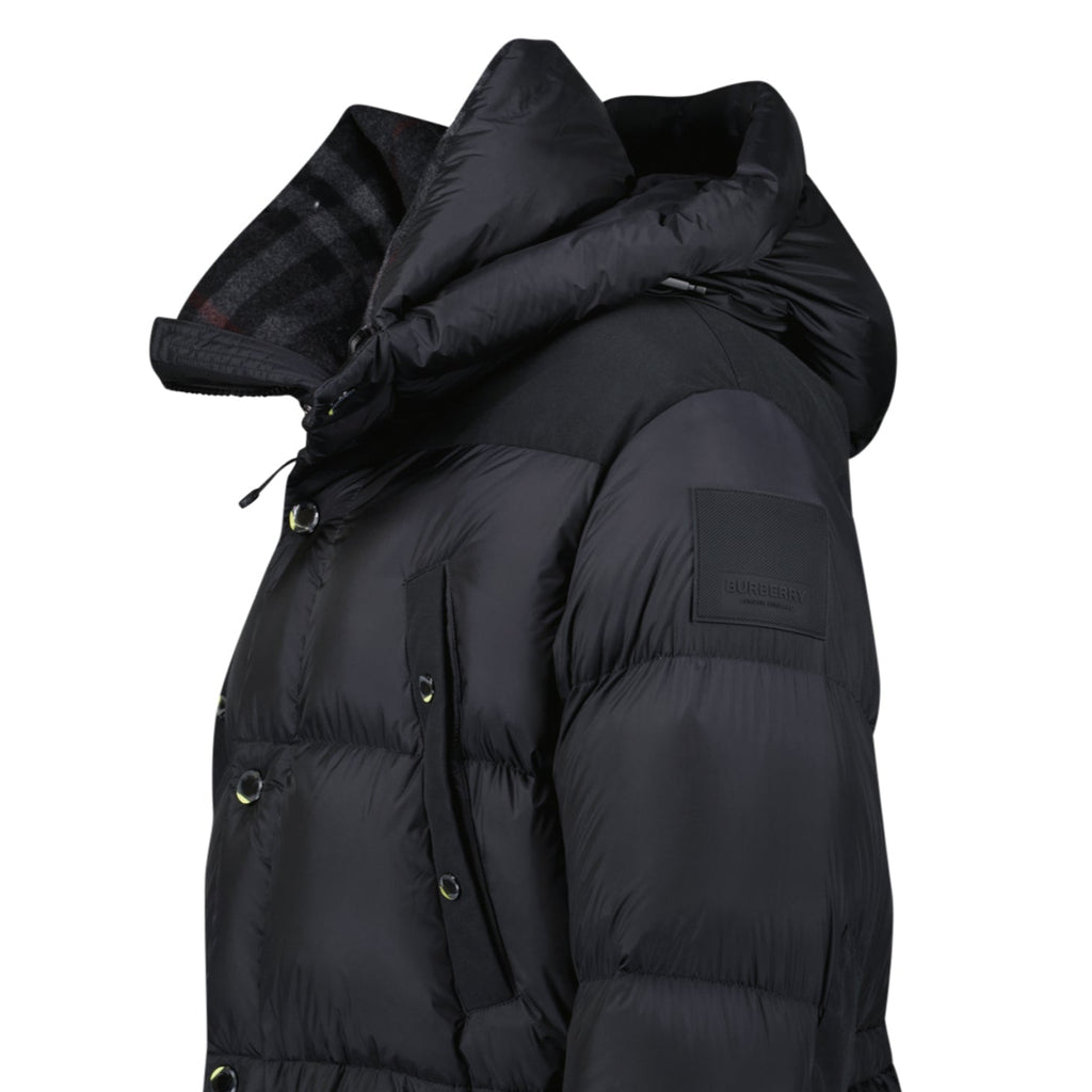 Burberry 'Lindford' Check Down Puffer Jacket Black - chancefashionco