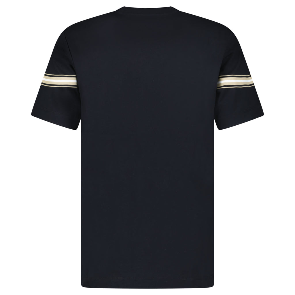 Burberry Striped Logo Embroidered T-Shirt Black - chancefashionco