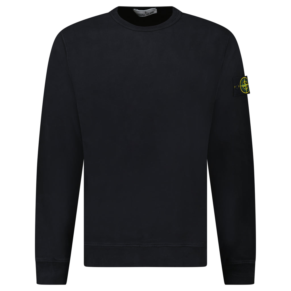 Stone Island Brushed Organic Cotton Sweatshirt Black - chancefashionco