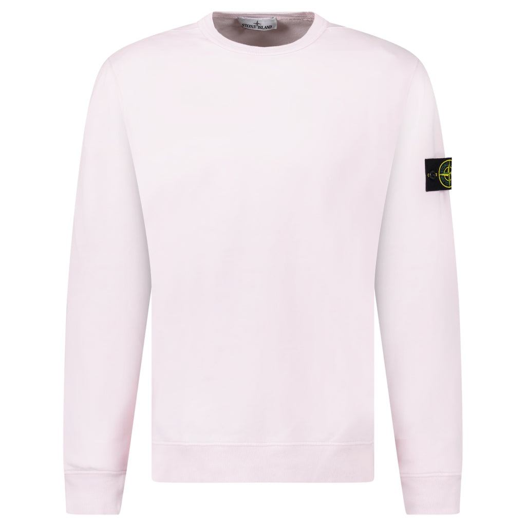 Stone Island Brushed Organic Cotton Sweatshirt Pink - chancefashionco