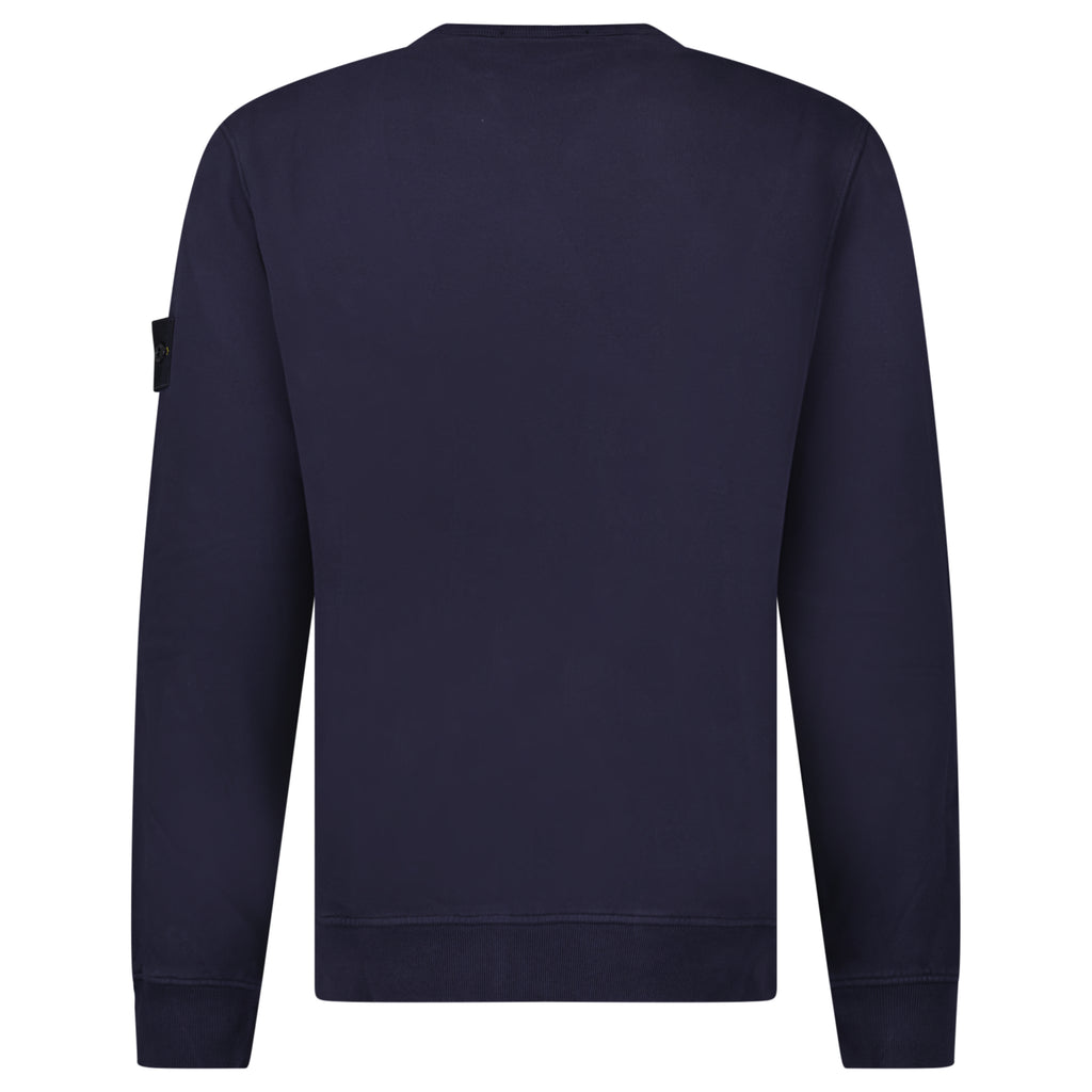 Stone Island Brushed Organic Cotton Sweatshirt Dark Blue - chancefashionco