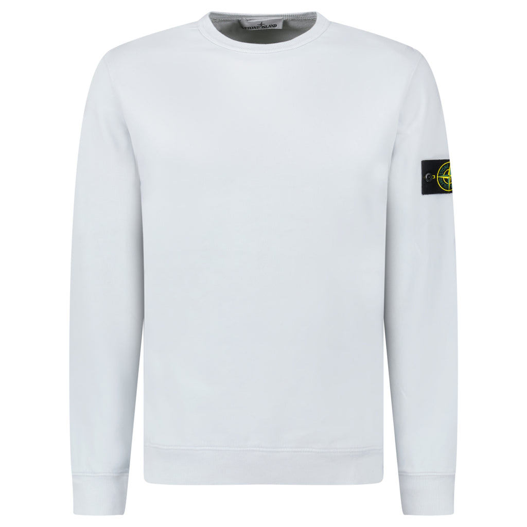 Stone Island Brushed Organic Cotton Sweatshirt Sky Blue - chancefashionco
