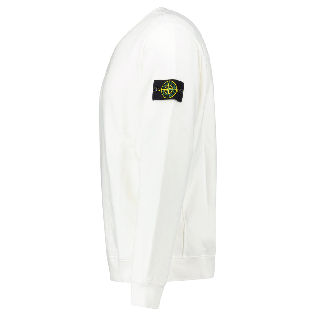 Stone Island Brushed Organic Cotton Sweatshirt Ivory - chancefashionco