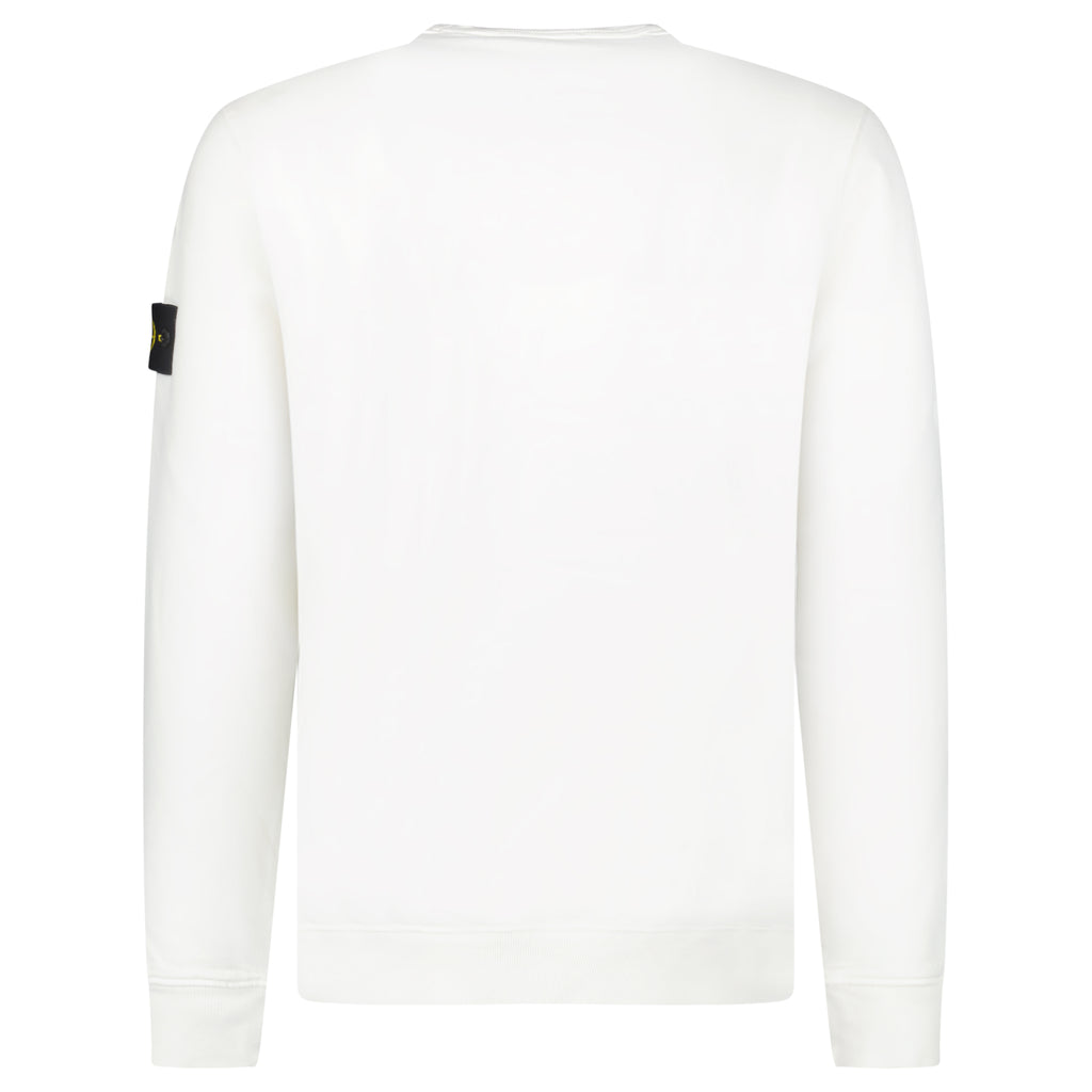 Stone Island Brushed Organic Cotton Sweatshirt Ivory - chancefashionco
