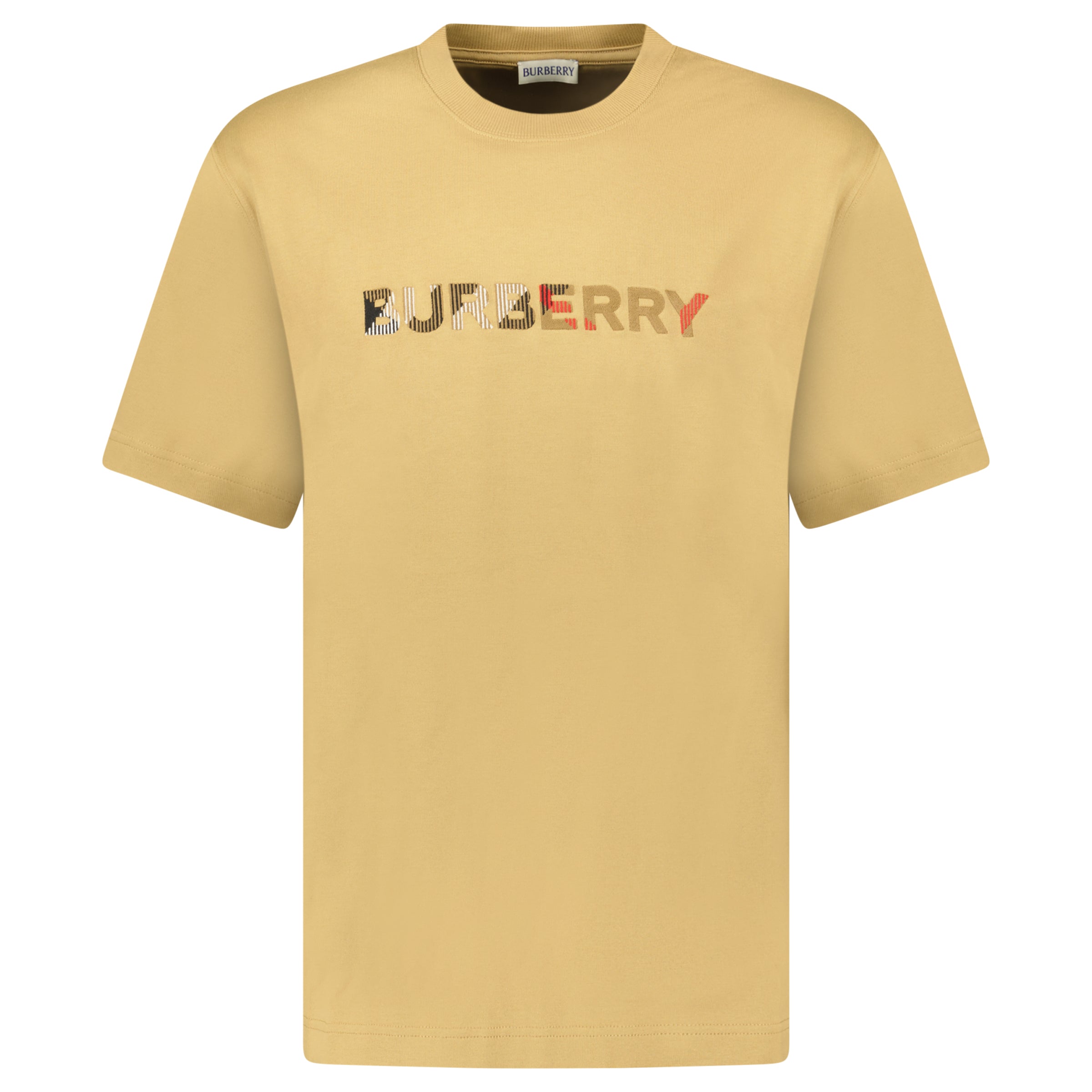 Color variation of Burberry Check Logo Embroidered T-Shirt Beige