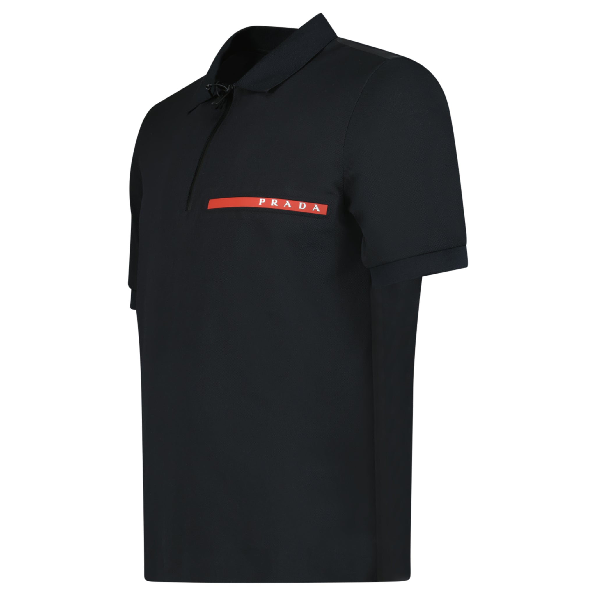 Prada Linea Rossa Pique Polo Black– chancefashionco