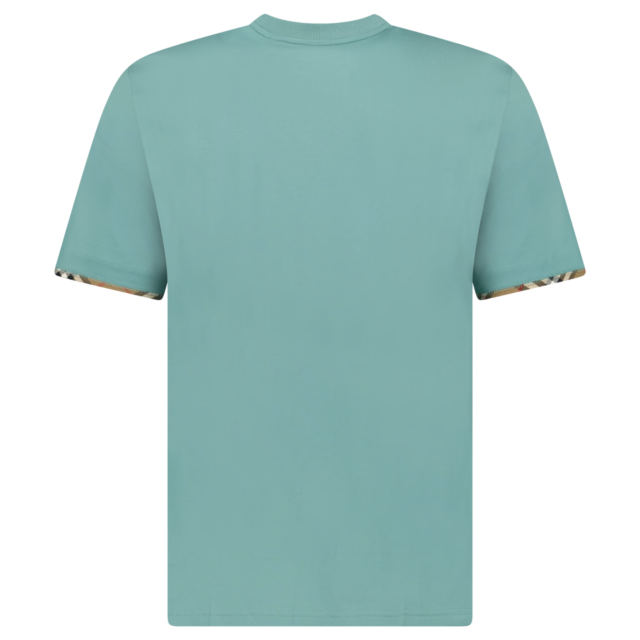 Burberry 'Ellison' Organic Cotton Check Sleeve Seaspray Green