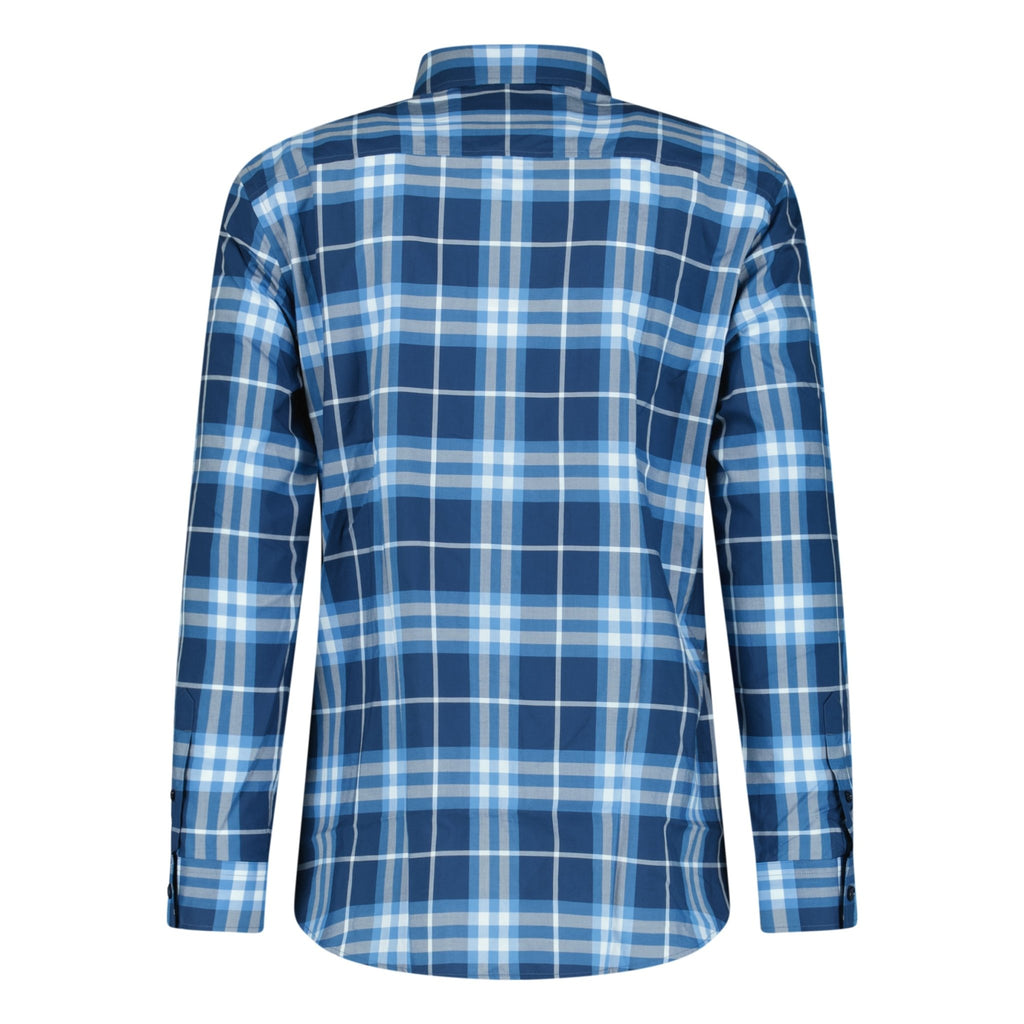 Burberry Check Stretch Cotton Shirt Blue - chancefashionco
