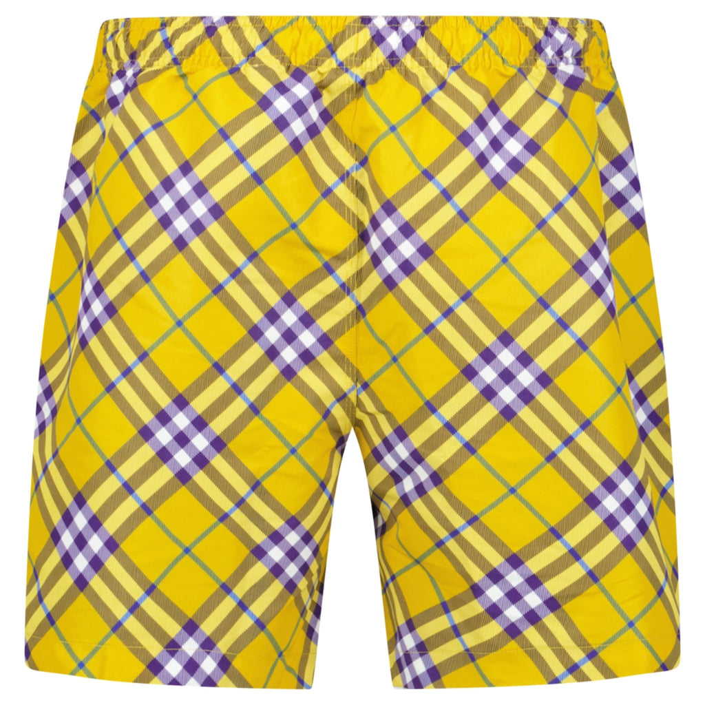 Burberry Check Swim Shorts Yellow - chancefashionco