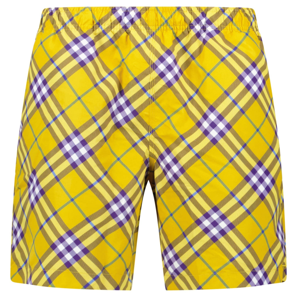 Burberry Check Swim Shorts Yellow - chancefashionco