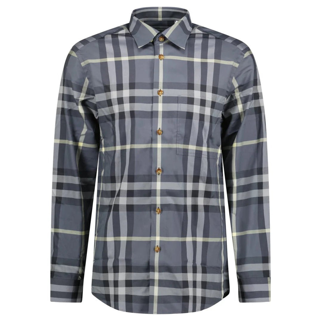 Burberry 'Claverdon' Check Shirt Grey & Black - chancefashionco