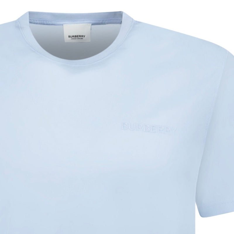 Burberry Crew Neck Logo T-Shirt Light Blue - chancefashionco