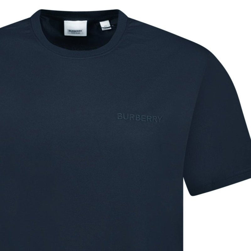 Burberry Crew Neck Logo T-Shirt Navy - chancefashionco