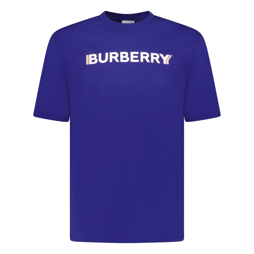 Burberry 'Ellison' Logo Print T-Shirt Blue - chancefashionco