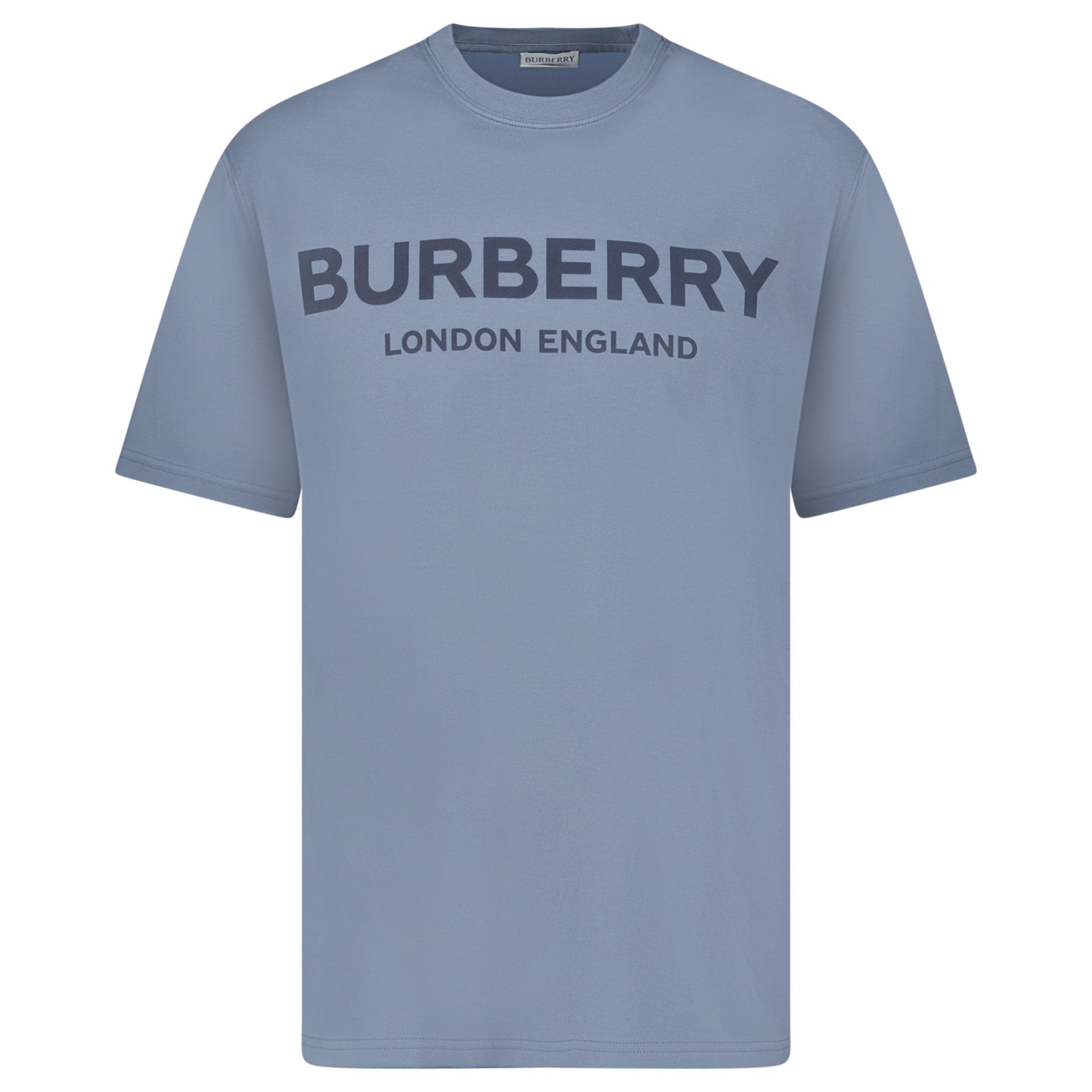 Color variation of Burberry 'Ellison' Logo Print T-Shirt Carbon Blue