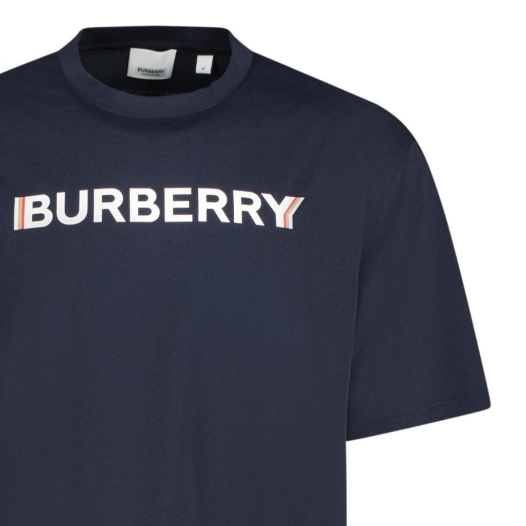 Burberry 'Ellison' Logo Print T-Shirt Navy - chancefashionco