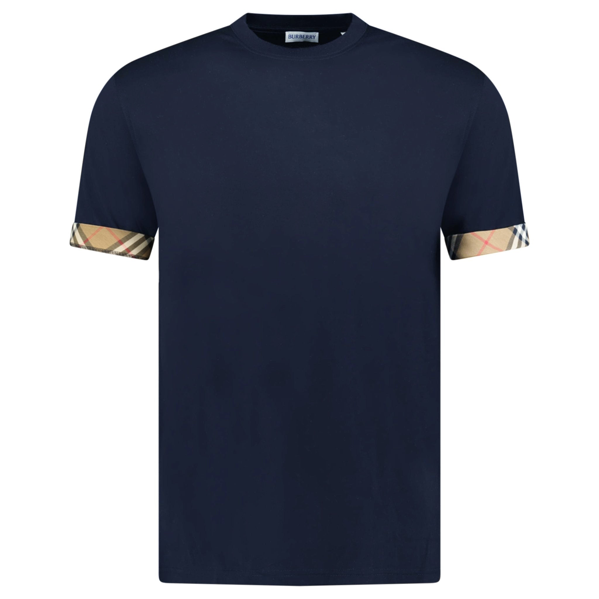 Color variation of Burberry 'Ellison' Organic Cotton Check Sleeve Navy