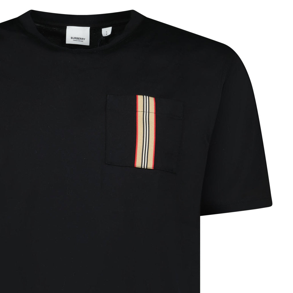 Burberry 'Ellison' Stripe Pocket T-Shirt Black - chancefashionco