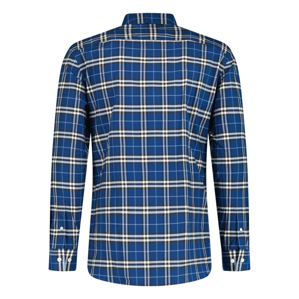 Burberry 'George' Check Cotton Shirt Blue - chancefashionco
