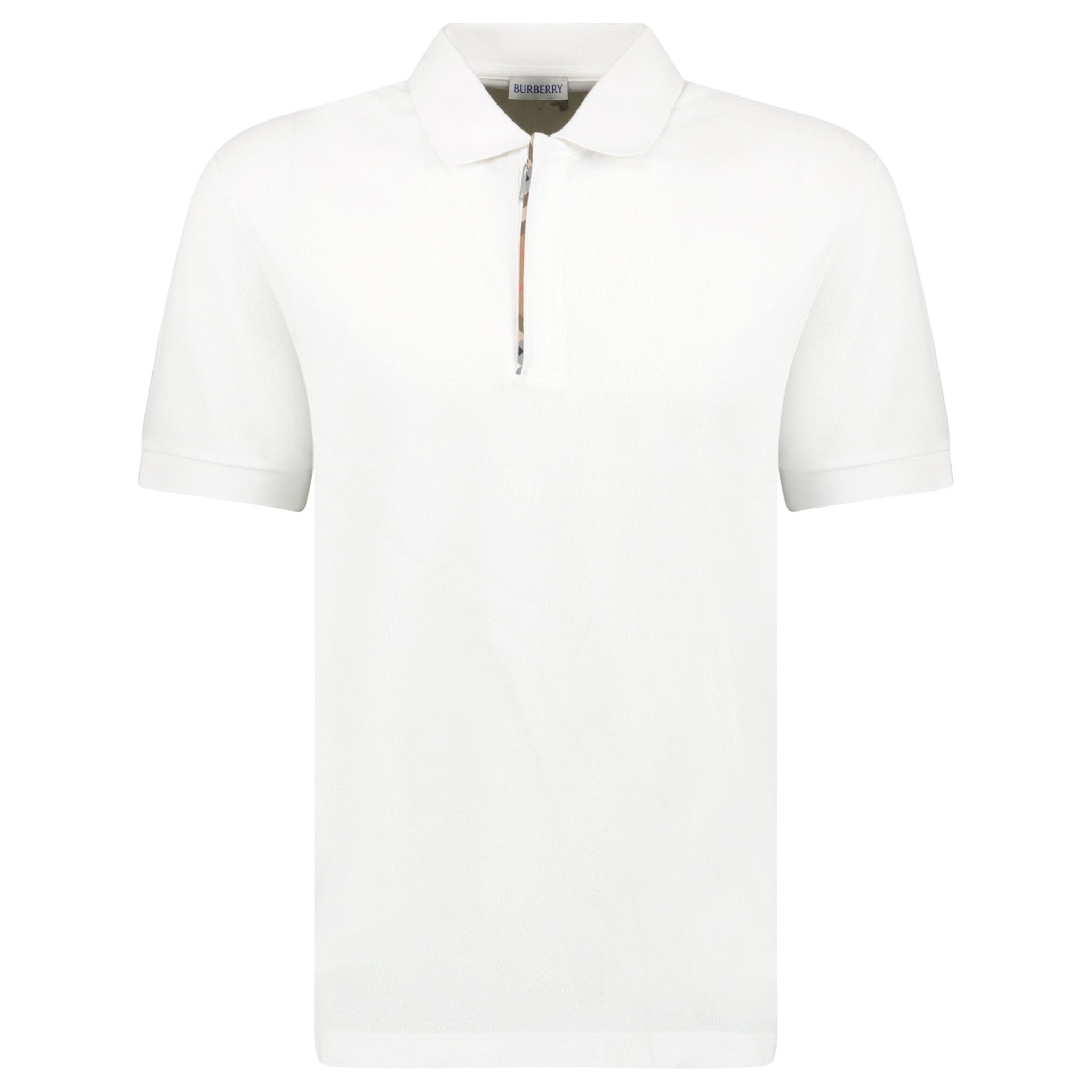 Color variation of Burberry ‘Hartford’ Zip Check Polo White