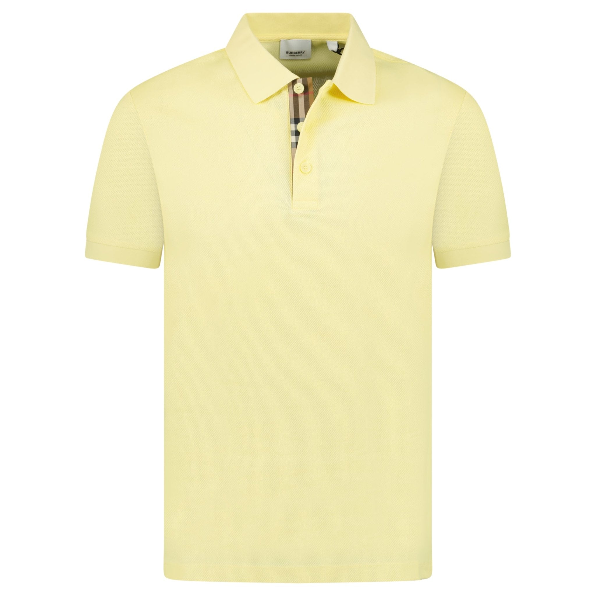 Color variation of Burberry 'Hartford' Check Polo Frosted Lemon