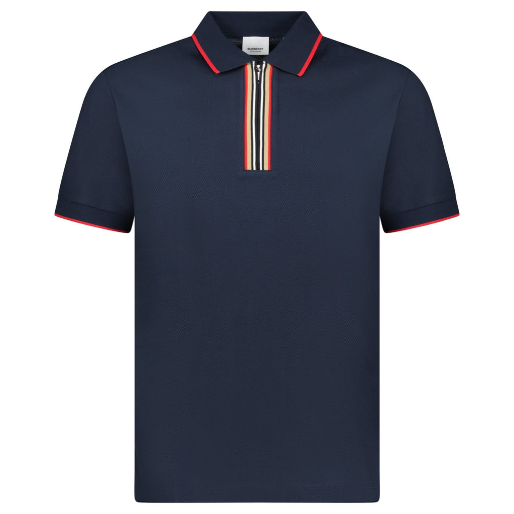 Burberry 'Hartford' Check Zip Polo Navy - chancefashionco