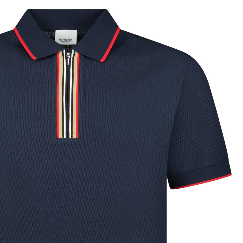 Burberry 'Hartford' Check Zip Polo Navy - chancefashionco